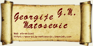 Georgije Matošević vizit kartica